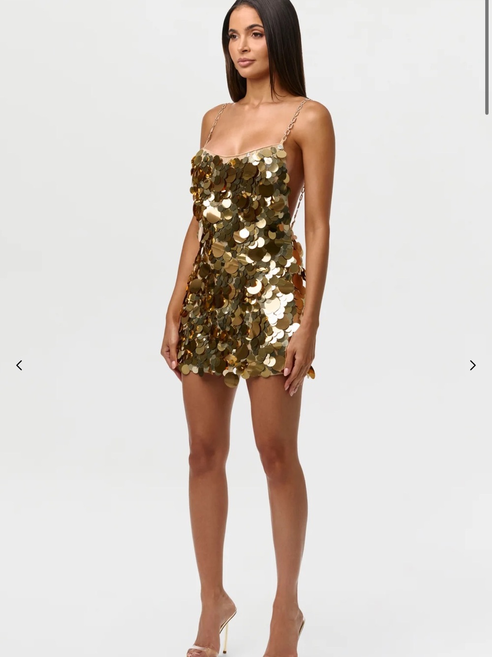 Gold Sequin Mini Dress - Naked Wardrobe - Picture 3 of 4